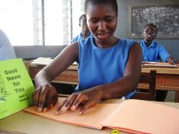 Braille books for everyone at Akropong School for the Blind, Ghana.