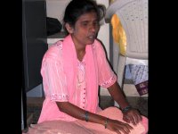 Braille reader in Chennai, India.