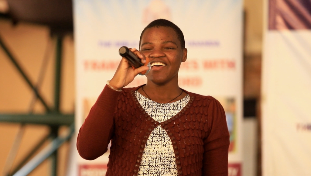 Girl reciting John 15 from memory
